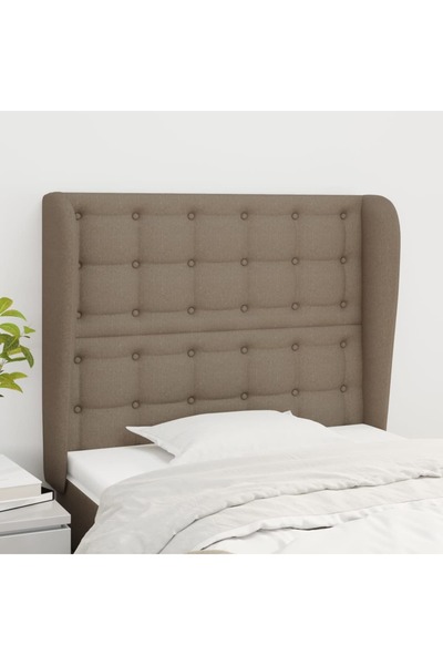 Concept Tăblie de pat cu aripioare gri taupe 83x23x118/128 cm textil