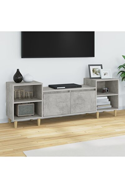 Concept Comodă TV, gri beton, 160x35x55 cm, lemn prelucrat