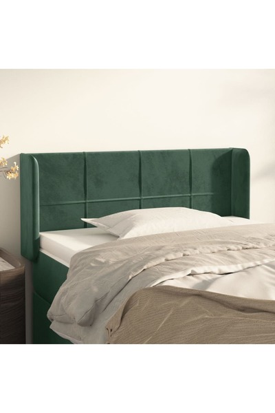 Concept Tăblie pat cu aripioare verde închis 83x16x78/88 cm catifea