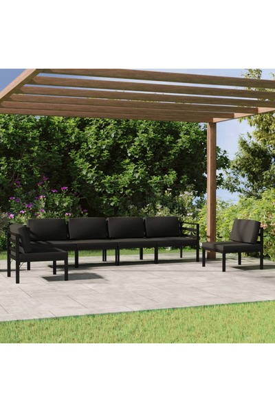 Concept Set mobilier de grădină cu perne, 6 piese, antracit, aluminiu