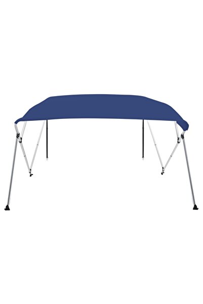 Concept Parasolar barcă Bimini cu 4 arcuri, albastru, 243x210x137 cm