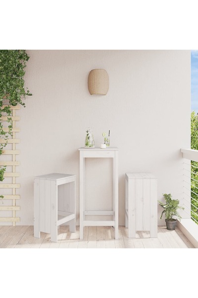 Concept Taburete de bar, 2 buc., alb, 40x36x75 cm, lemn masiv de pin