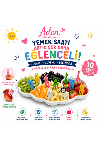 ADEN BEBEK AKSESUARLARI Çocuk Bebek 10’lu Hayvan Figürlü Kırılmaz Atıştırmalı...