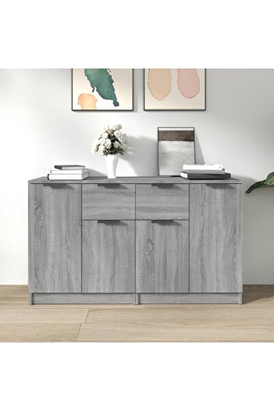 Concept Servante, 2 buc., gri sonoma, 60x30x70 cm, lemn prelucrat