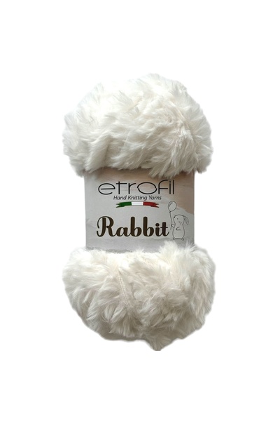 Rabbit Knitting Yarn White 100% Polyester 100g 65m (70111)