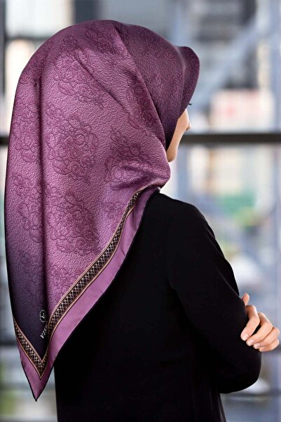Vissona وشاح حريري Twill نسائي أرجواني