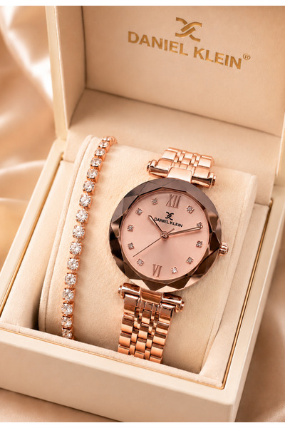 Daniel Klein Kadın Saat – Orijinal – Rose Gold – Çelik Kordon – Kesme Cam – G...