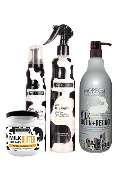 Morfose Sülfatsız Milk Biotin+retinol Içerikli Tuzsuz Şampuanı 4'lü Saç Bakım...