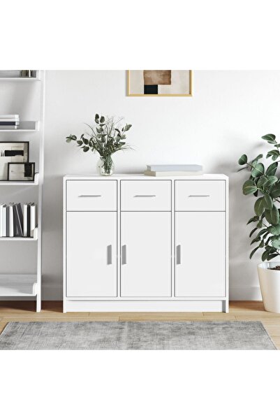 Concept Servantă, alb, 91x28x75 cm, lemn compozit