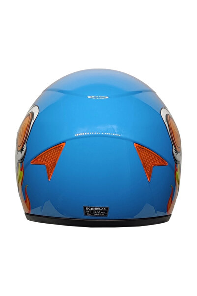MTS Sy118 Çocuk Motosiklet Kaskı – Skull Blue Tasarımı Ile Güvenli Ve Şık Koruma
