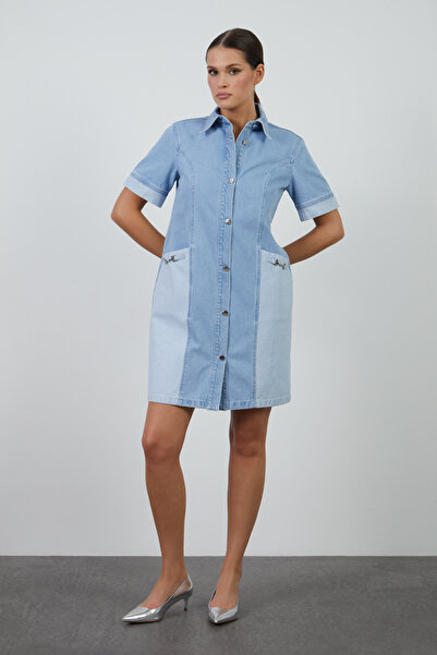 kı.we Aksesuar Detaylı Mini Regular Fit Denim Elbise