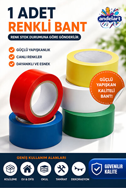 andelart Elektrikçi Bandı 1 Adet Yeşil Kırmızı Beyaz İzole Elektrik Bant Band...
