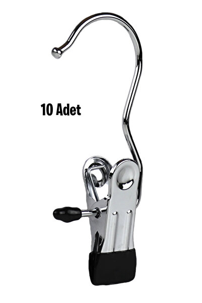 Metal Chrome Plated Scarf Hanger, Shawl Hanger, Multipurpose Hanger, Single Latch, 10 Pieces