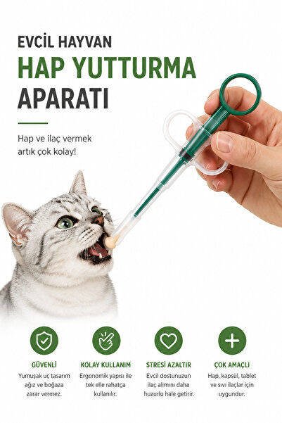 Yenilig Evcil Hayvan Hap Yutturma Aparatı Kedi Köpek Tablet İlaç Verme Şırıngası