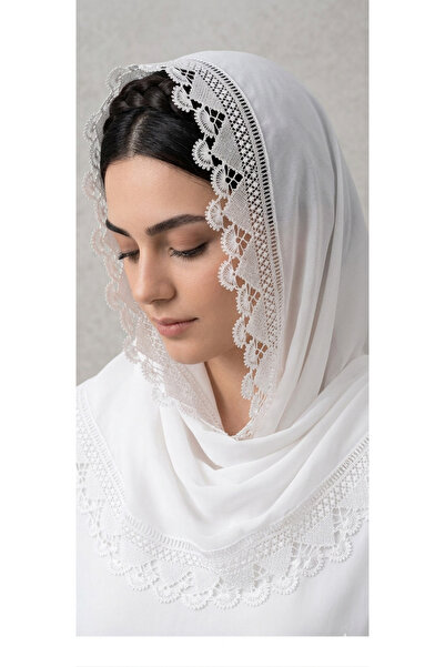NUMİSTORE İğne oyası beyaz renk namaz örtüsü
