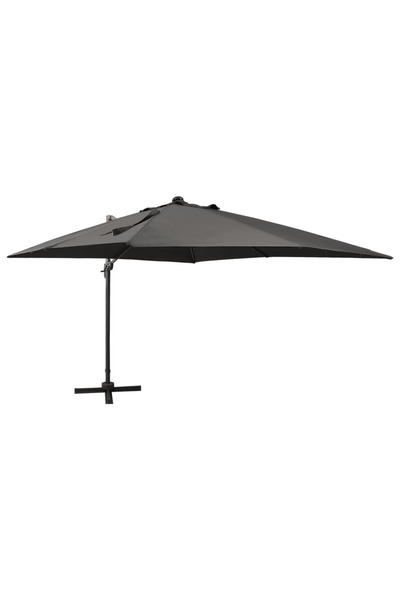 Concept Umbrelă suspendată cu stâlp și LED-uri, antracit, 300 cm