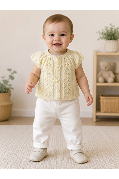 Hobi Kafe Hand Knitted 6 Month Baby Girl Vest