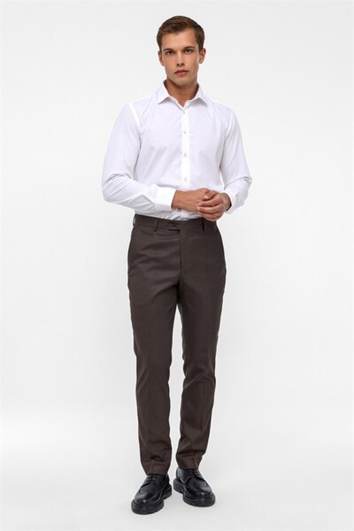 SÜVARİ Koyu Kahve Slim Klasik Pantolon