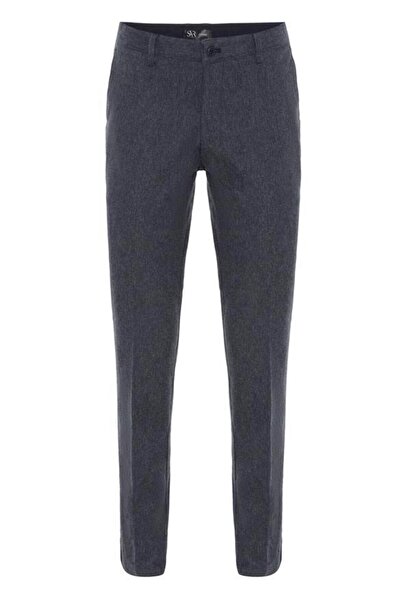 SÜVARİ Lacivert Regular Armürlü Pantolon