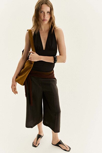 H&M Tailored linen-blend culottes