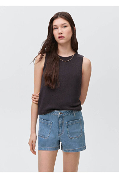 Mango Teen Cepli denim şort