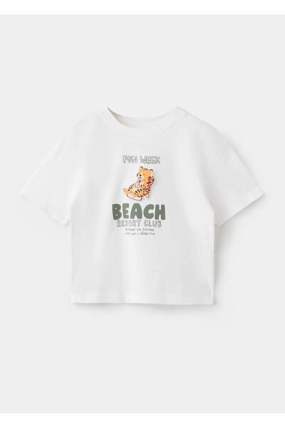MANGO Baby Kayık desenli pamuklu tişört