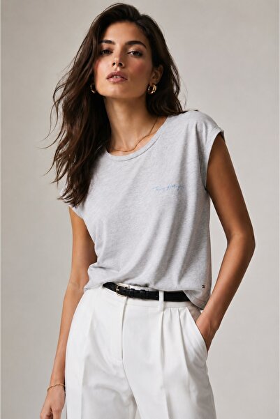 Tommy Hilfiger Organic Cotton Low Sleeve Embroidery Tshirt
