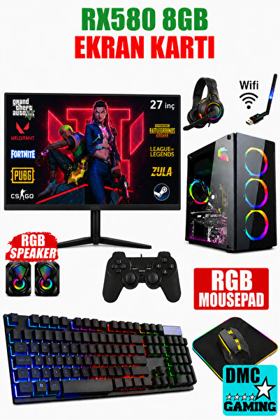 Dmc 153x (PUBG,GTA 5) I5 3470,16gb,256gb Ssd 500gb Hdd,rx580,27'ıps Oyuncu Ma...