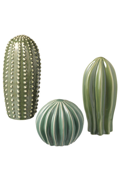 IKEA Dekoratif Aksesuar Kaktüs Seti 3 Parça Stoneware 18 cm