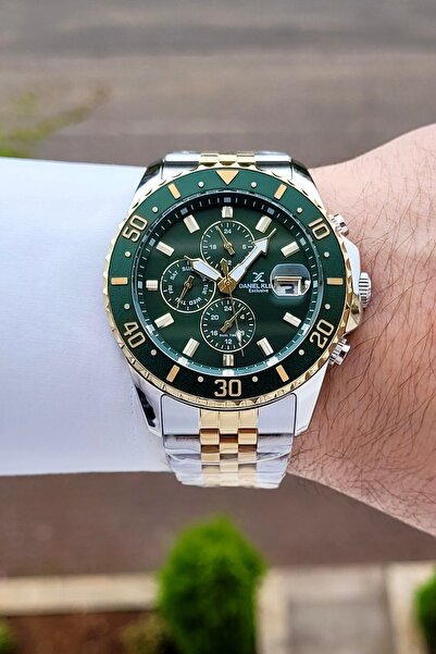 Daniel Klein Kadranı Yeşil Kordonu Altın Metalik Renk 45 Mm 2 Yıl Garantili İ...