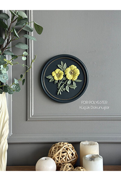 FOR POLYESTER Küçük Dokunuşlar Dekoratif Flowers Duvar Aksesuarı Yuvarlak Ant...
