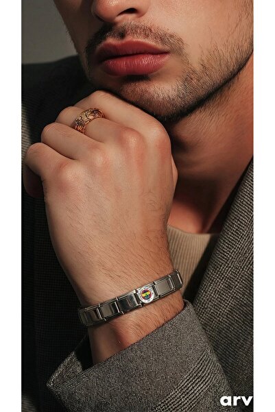 Shae Jewelry سوار تارافتر من الفولاذ المقاوم للصدأ للجنسين، مرن، لون فضي