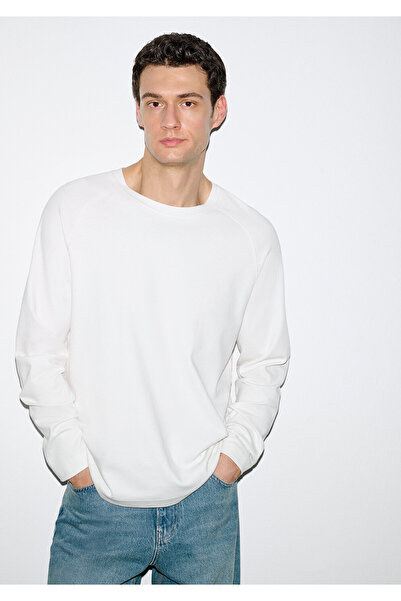 Mavi Tricou basic ecru cu mânecă lungă, croială lejeră / croială amplă și con...