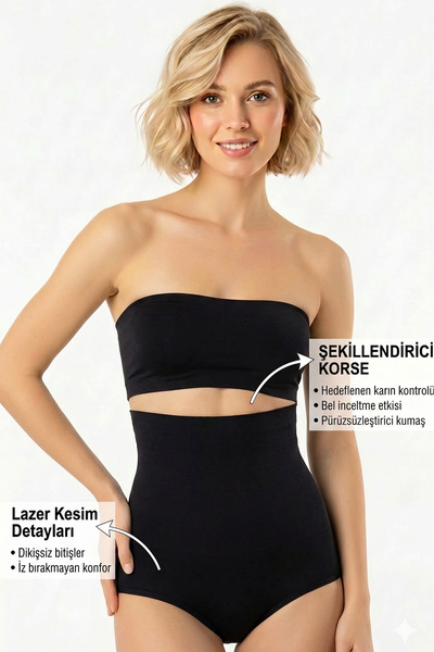 Bravie Abdominal Toning Effective Laser Cut Slip Corset 2006 Black