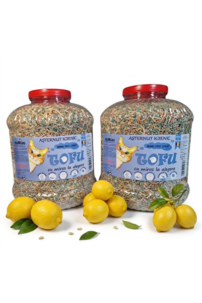 Vitamix Tofu ecoMiau – Biodegradable cat litter, Lemon, Pack of 2x17 Liters
