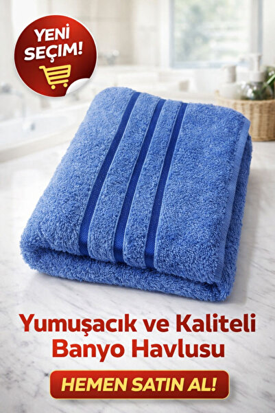 ŞAZELİ HAVLU Large Bath Towel 1 Piece Blue (141X99 cm) High Quality, Useful, ...