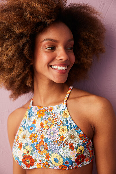 Penti Partea de sus bikini multicolor cu imprimeu floral oriole
