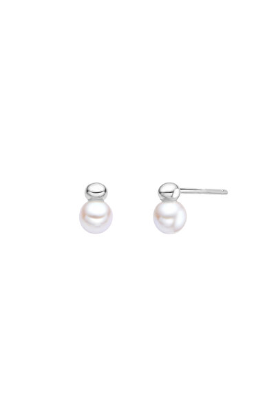 Lisa&Co. Cercei Argint Pearl Drop Argint placat cu rodiu / Shellpearls / Alb