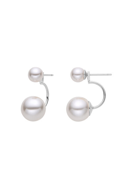 Lisa&Co. Cercei Argint Pearl Anchor XL Argint placat cu rodiu / Shellpearls /...
