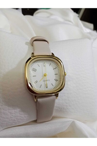 Brality Brand Model Gold Color Steel Case, Beige Color Strap, White Color Dia...