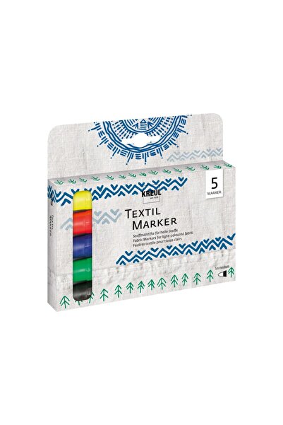 Kreul marker textil vârf mediu 5 buc/set