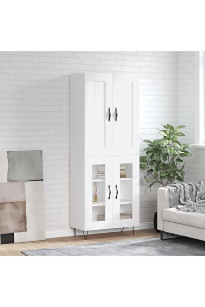 Concept Dulap înalt, alb, 69,5x34x180 cm, lemn compozit