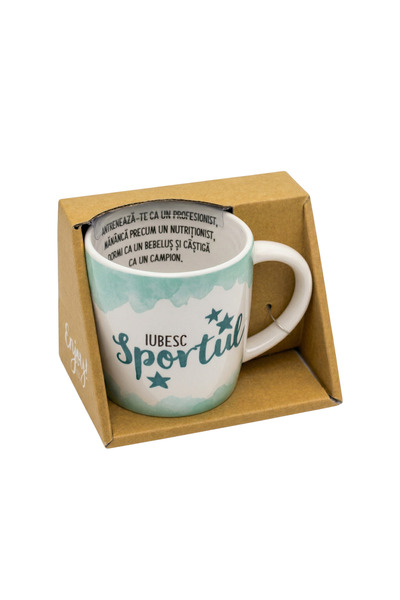 Bobo Cană de porțelan „Iubesc sportul”