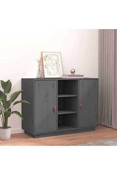 Concept Servantă, gri, 100x40x75 cm, lemn masiv de pin
