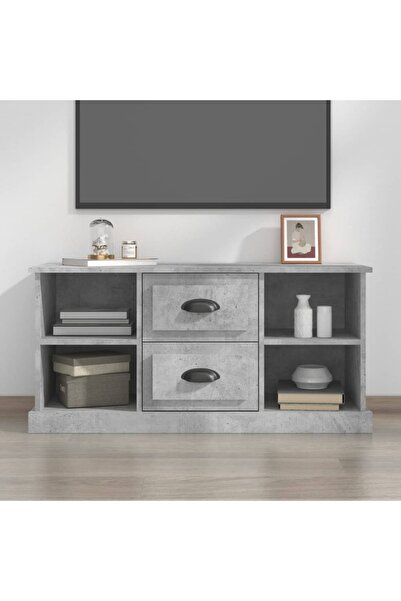 Concept Comodă TV, gri beton, 99,5x35,5x48 cm, lemn prelucrat