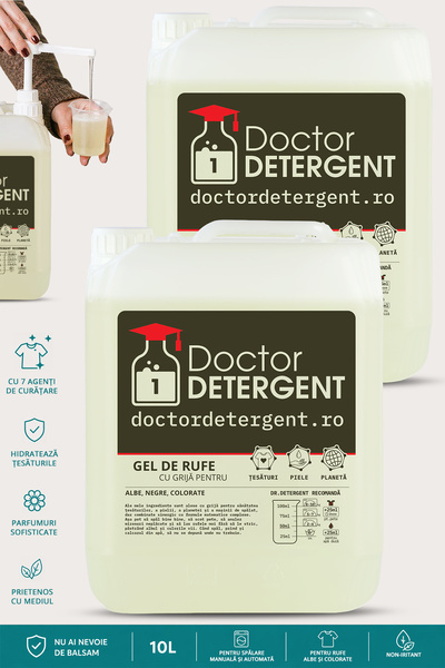 Doctor Detergent Detergent + Dozator / 10L Fara Parfum / 7 agenți de curățare...