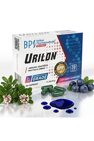 Balkan Pharmaceuticals Урилон БП Добавка за пикочните пътища, 30 капсули, Меч...