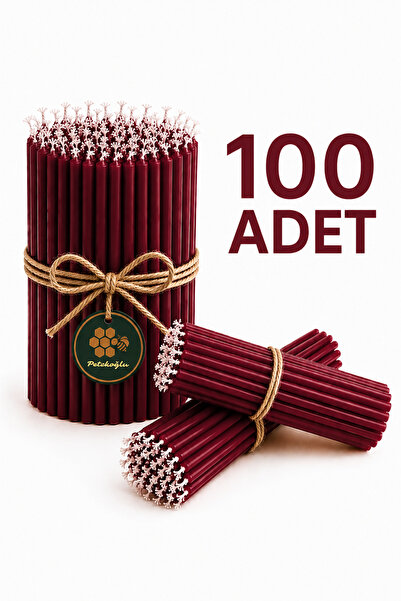 Petekoğlu Balmumu Mum 100 Adet Dilek Mumu Doğal Petek Ritüel Parti Mumu Doğum...