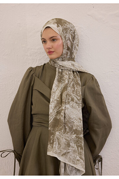 Freshscarfs Secret Elegance Desen Rami Şal Vizon
