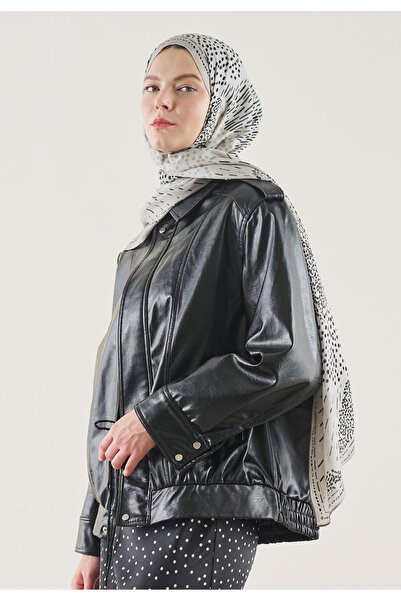 Freshscarfs Σχέδιο Dot Elegance Σάλι από ραμί σε ψυχρό γκρι
